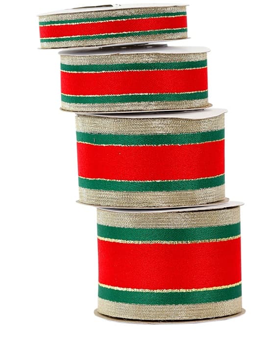 Wstążka szkocka z brokatem, 38mm/9mb, złocona M2