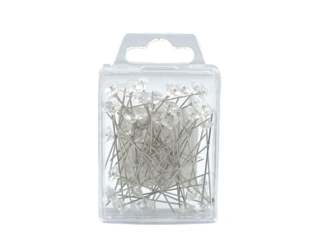 Cyrkonia na szpilce, śr.8mm/dł.51mm/50sz bezbarwna