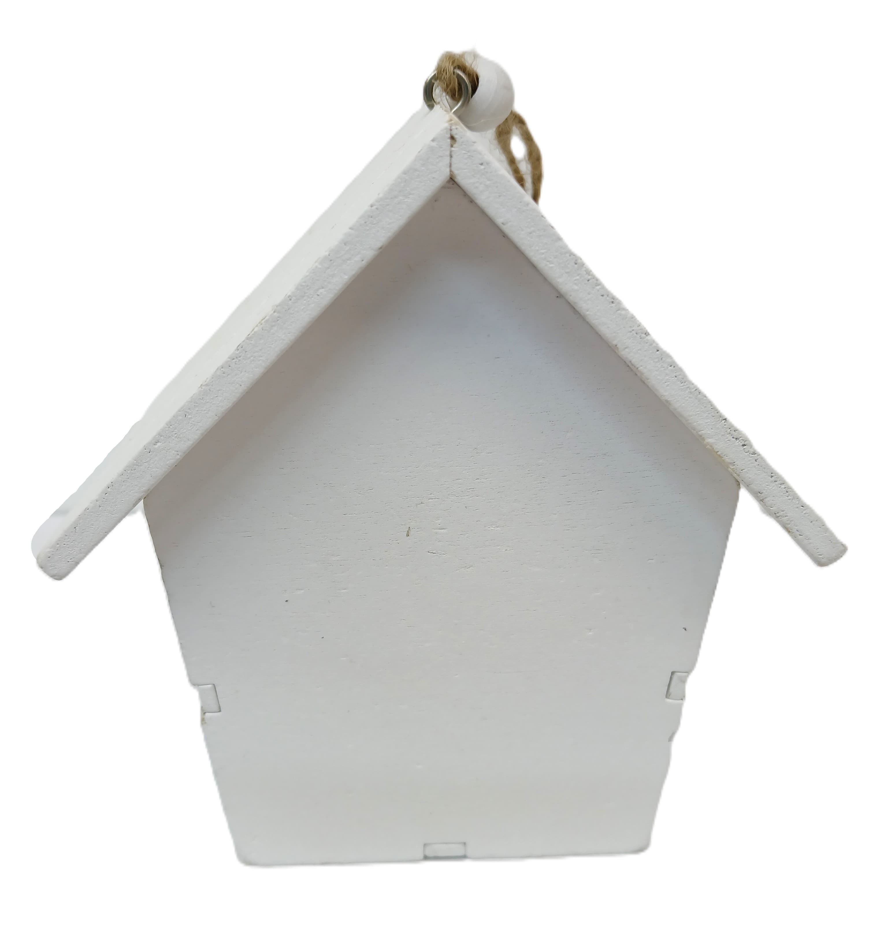 Zawieszka DUŻA budka domek biały folk 3D 11,5x7cm