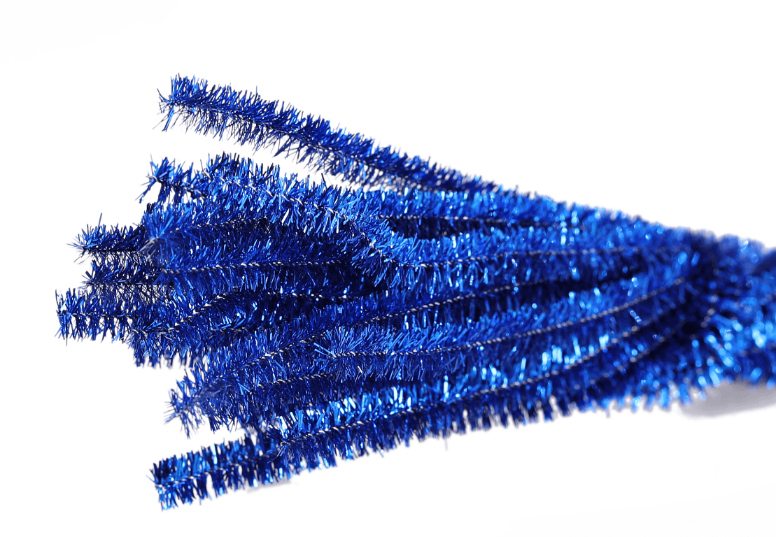 Wyciory metalizowane,  śr. 6mm/50szt, chabrowe