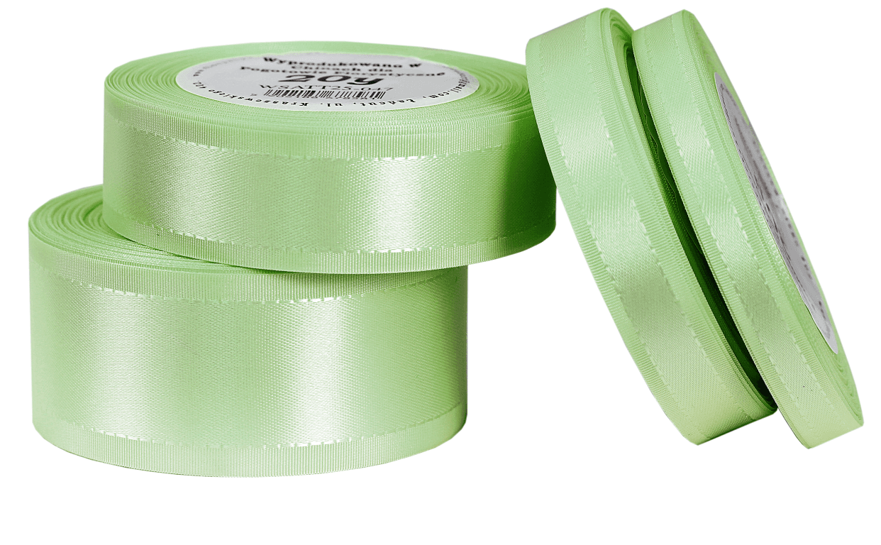 Wstążka z paskami satyna/tafta, 15mm/20y, j.zieleń