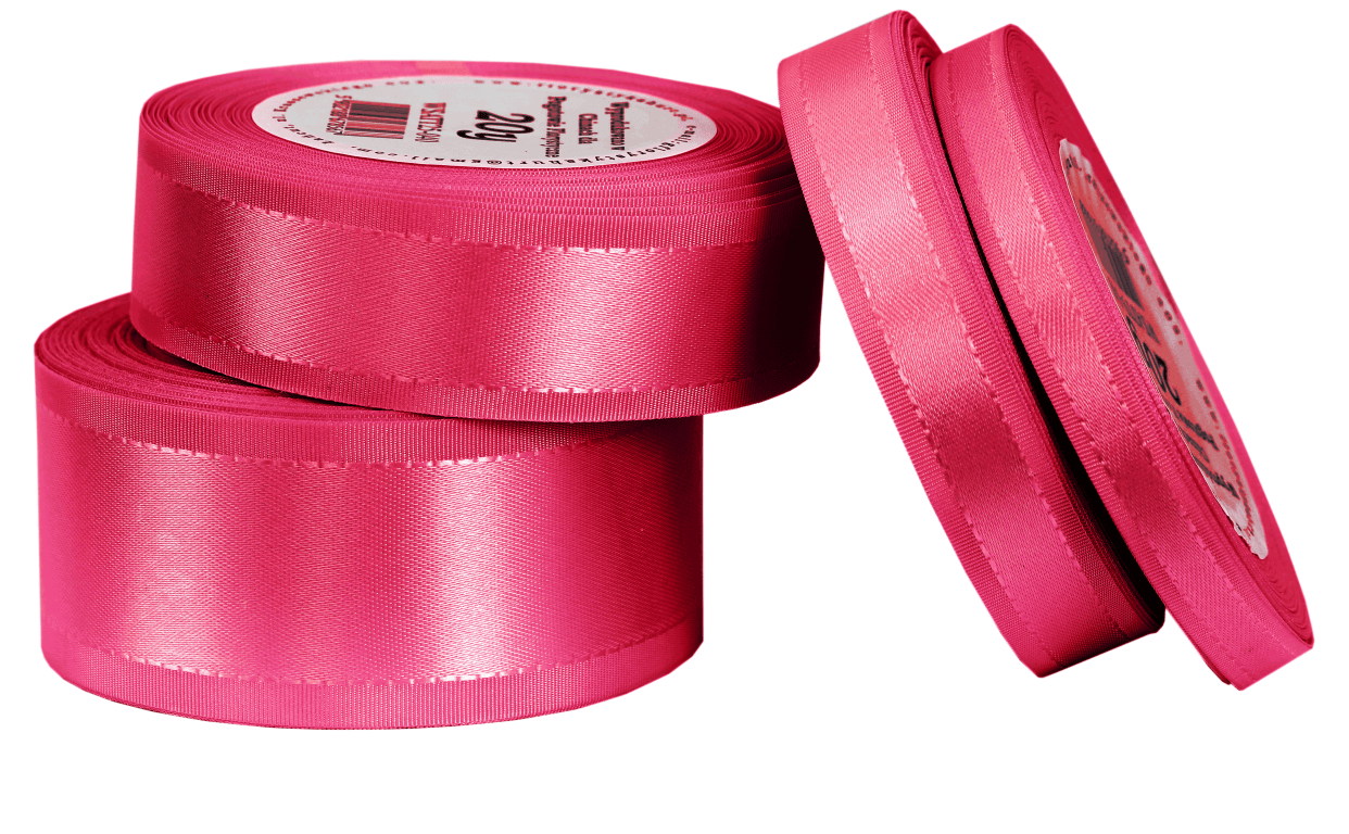 Wstążka z paskami satyna/tafta 38mm/20y, malina