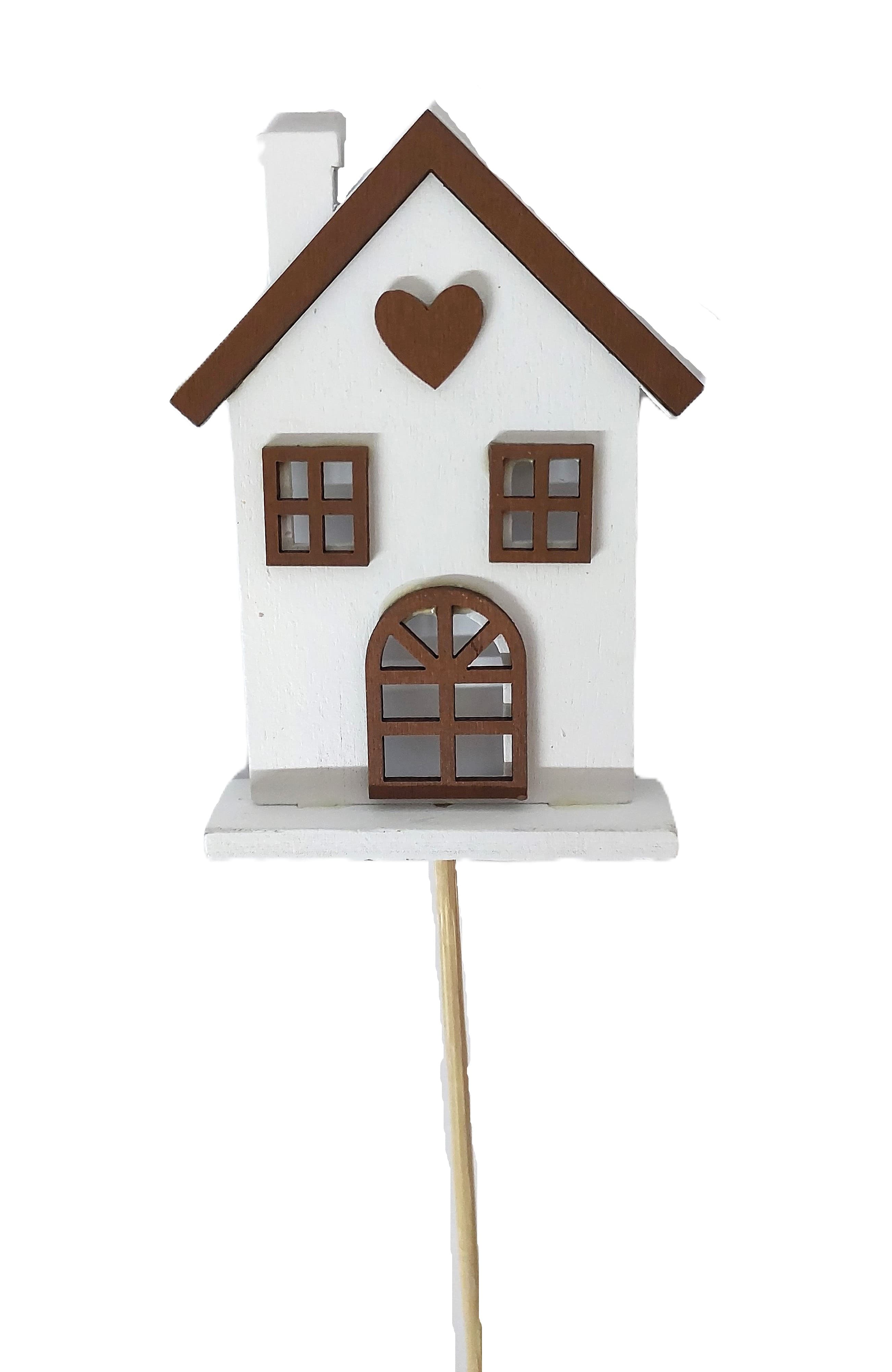 Domek drewniany na piku 9x6 cm - 1 sztuka