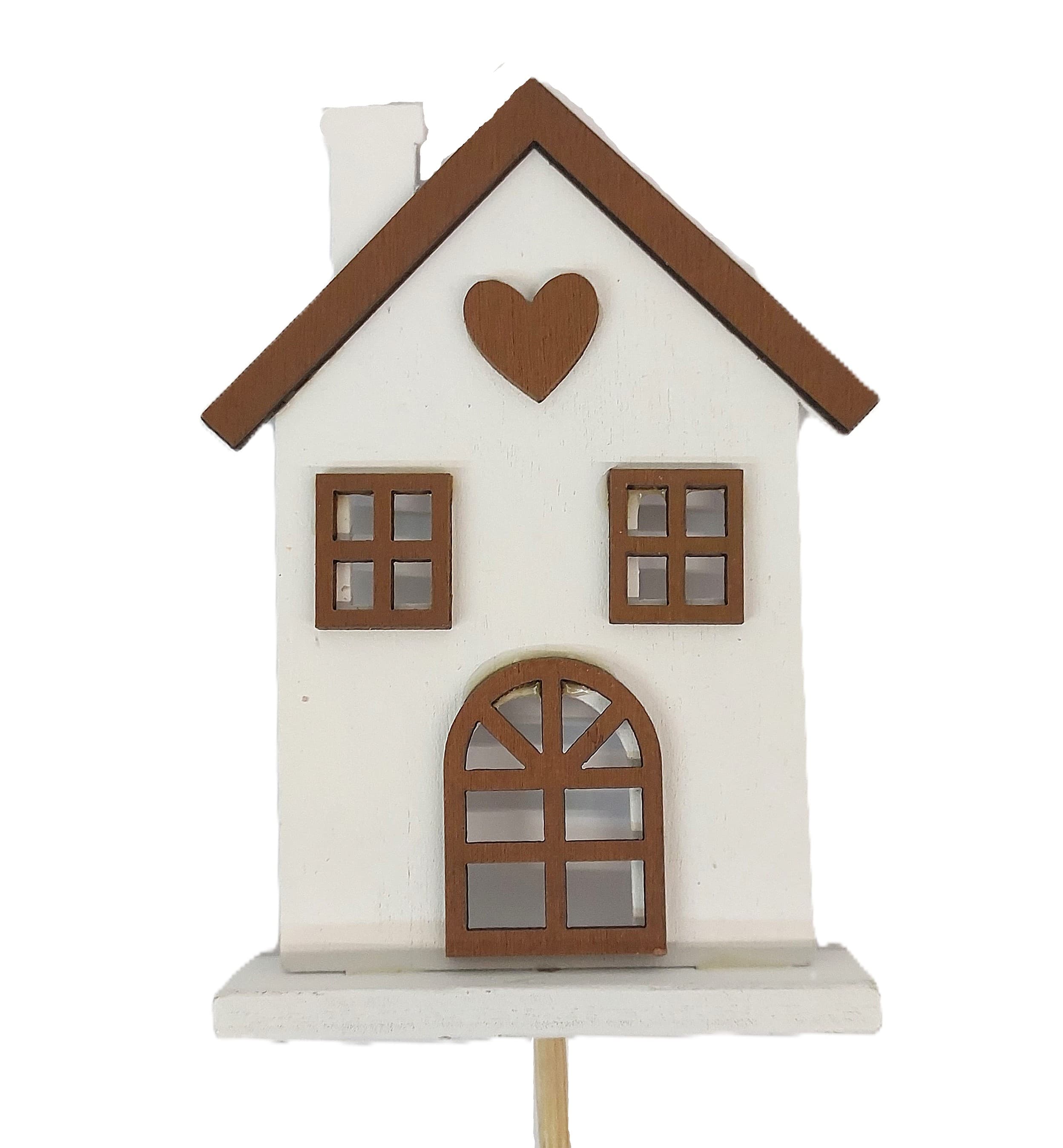 Domek drewniany na piku 9x6 cm - 1 sztuka