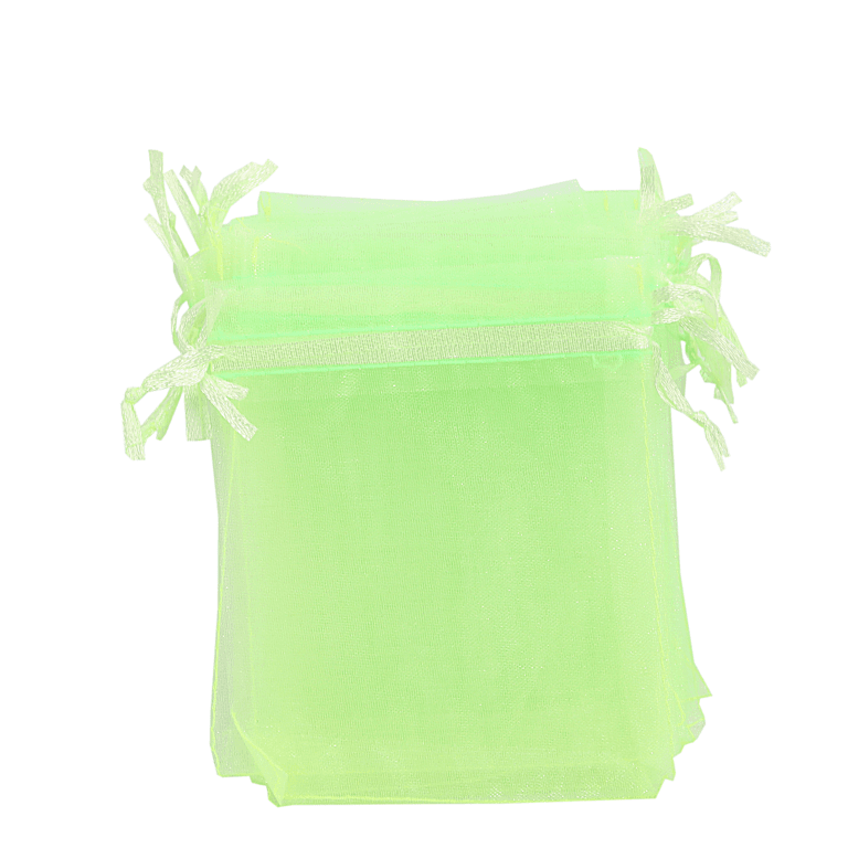 Woreczki z organzy, 10x12cm/12szt, seledynowe