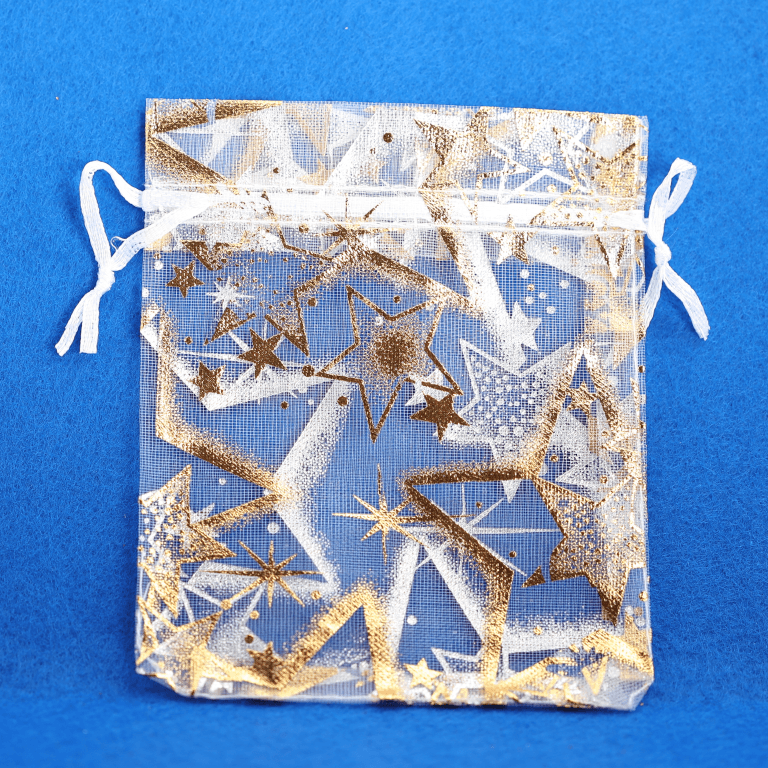 Woreczki z organzy WZORY, 10x12cm/12szt, model 01