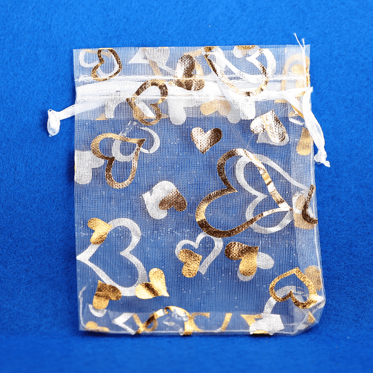 Woreczki z organzy WZORY, 10x12cm/12szt, model 07 