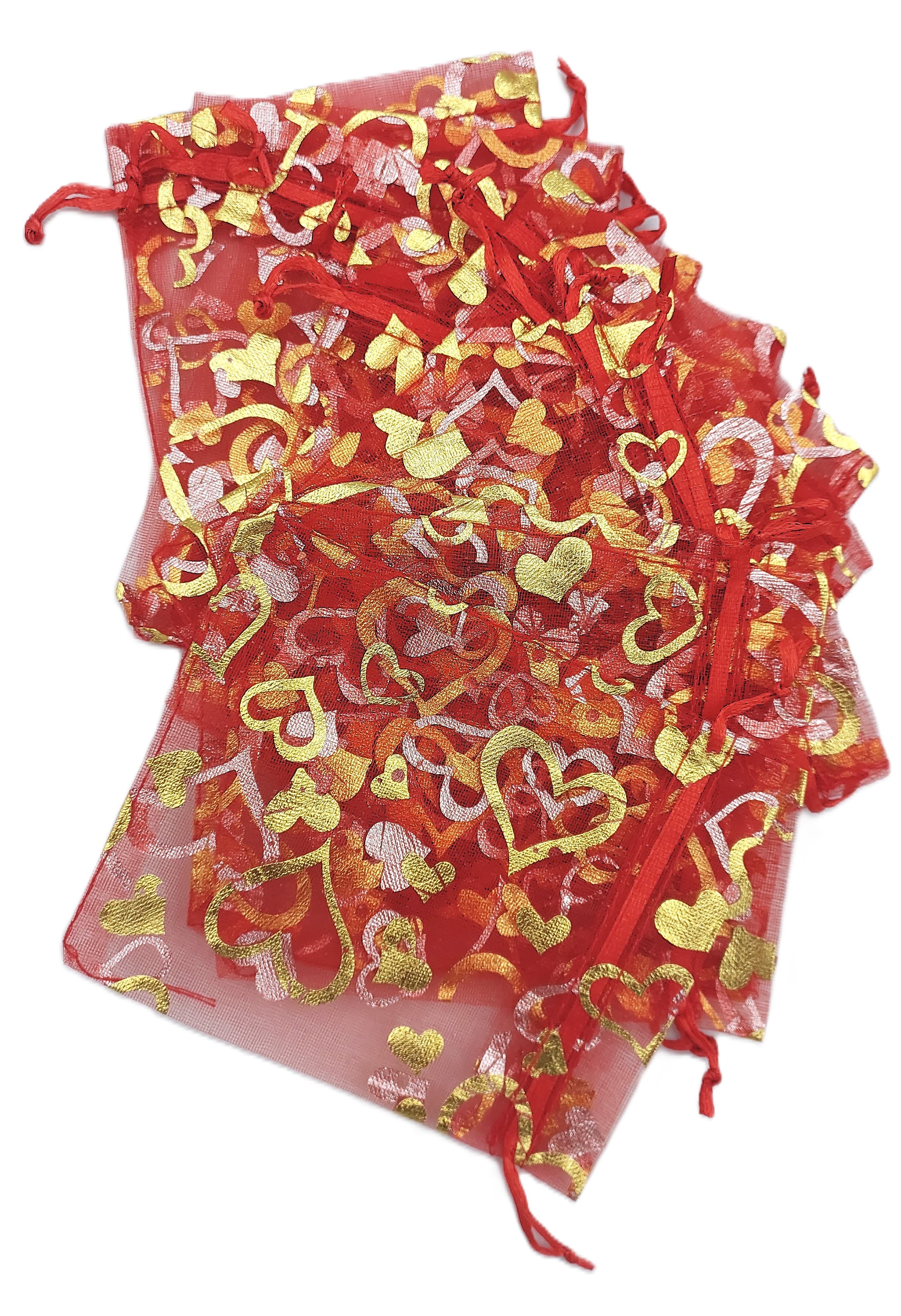 Woreczki z organzy WZORY, 10x12cm/12szt, model 07