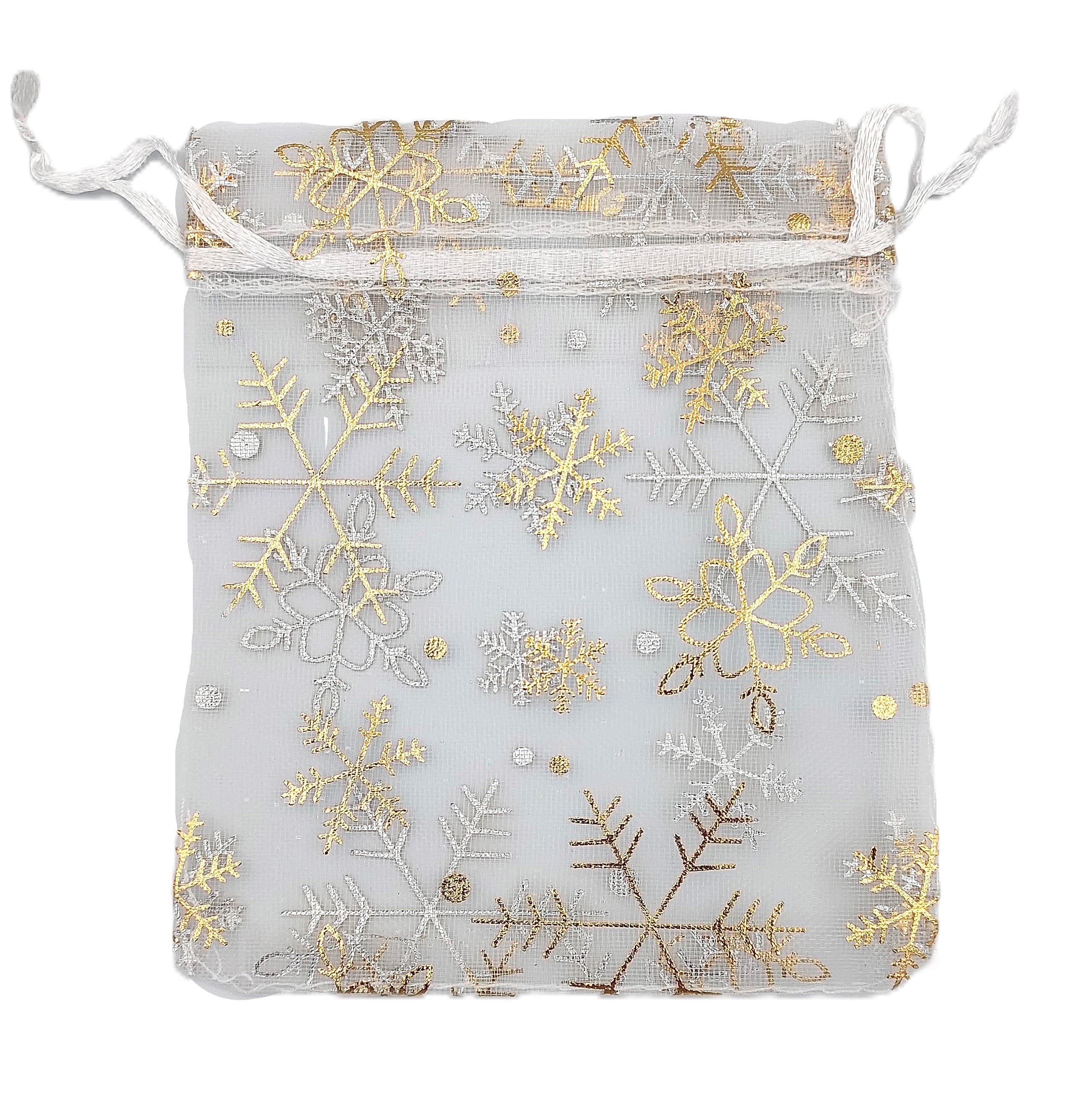 Woreczki z organzy WZORY, 10x12cm/12szt, model 08