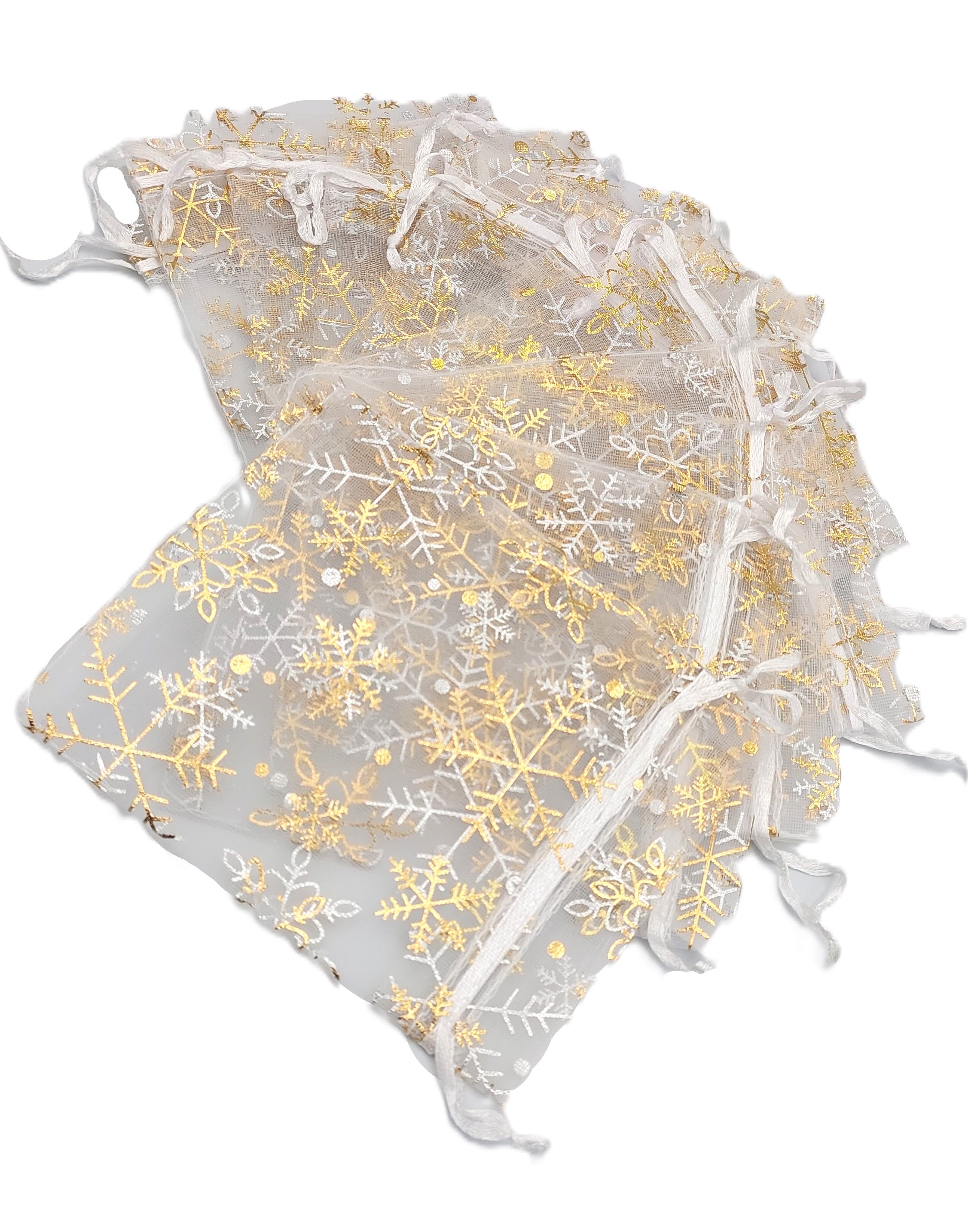 Woreczki z organzy WZORY, 10x12cm/12szt, model 08