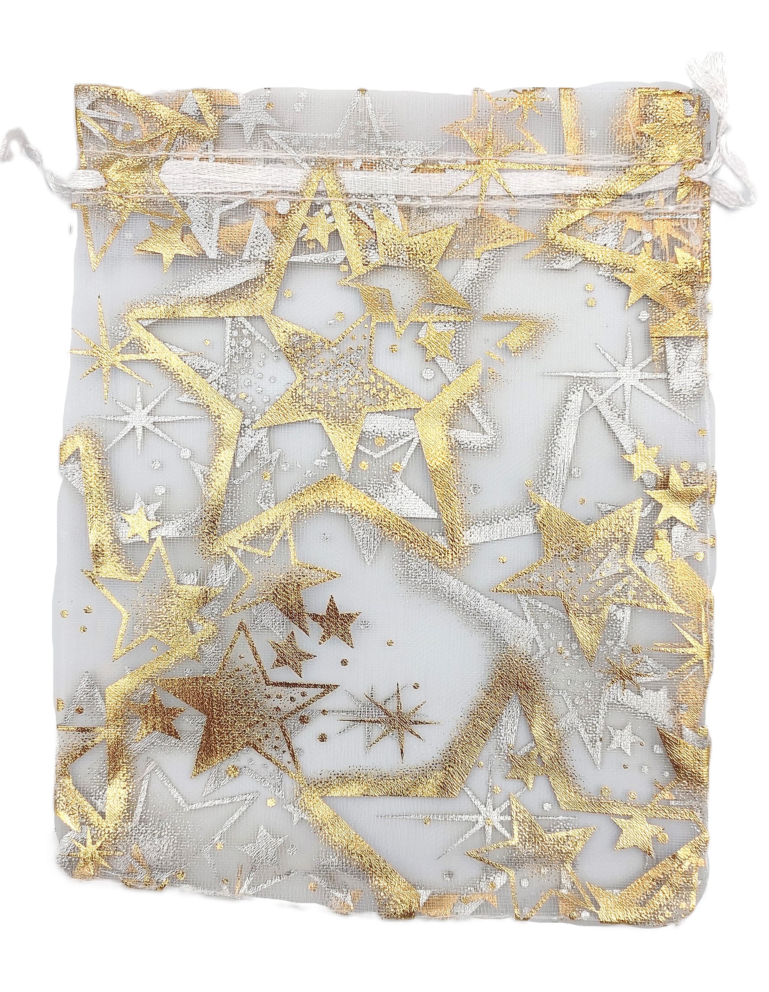 Woreczki z organzy WZORY, 12x15cm/12szt, model 01