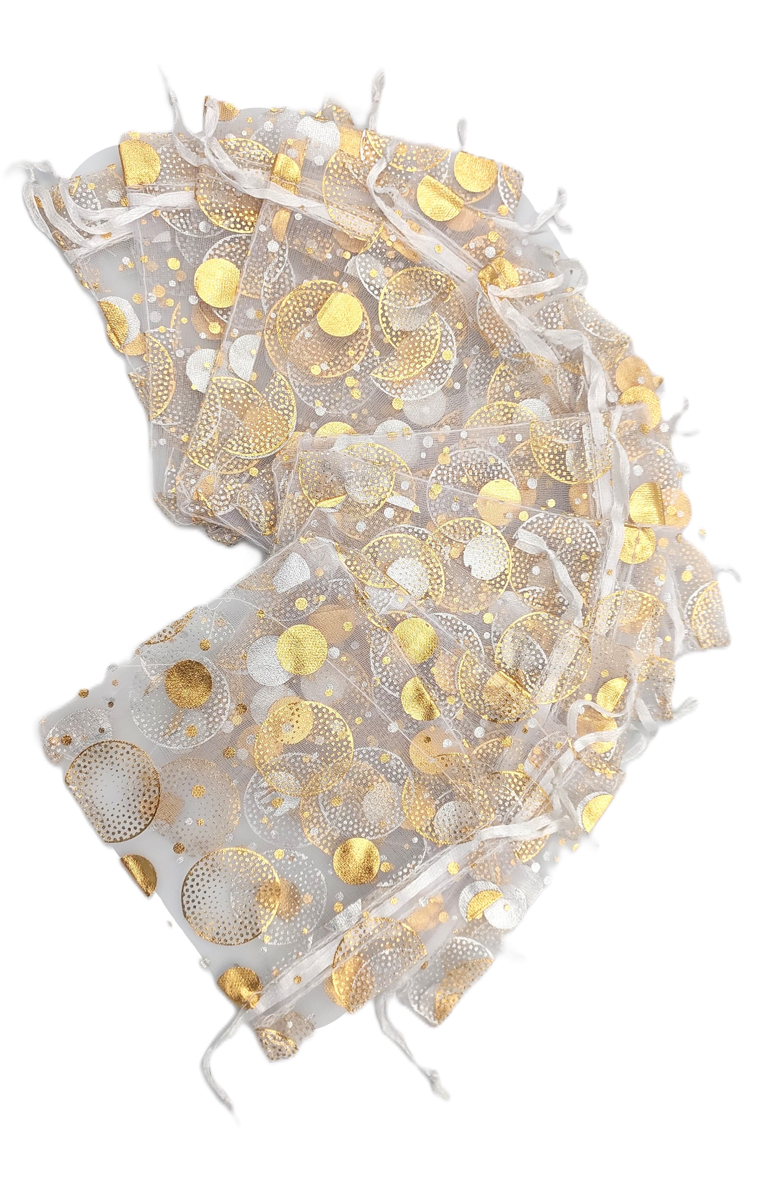 Woreczki z organzy WZORY, 12x15cm/12szt, model 04