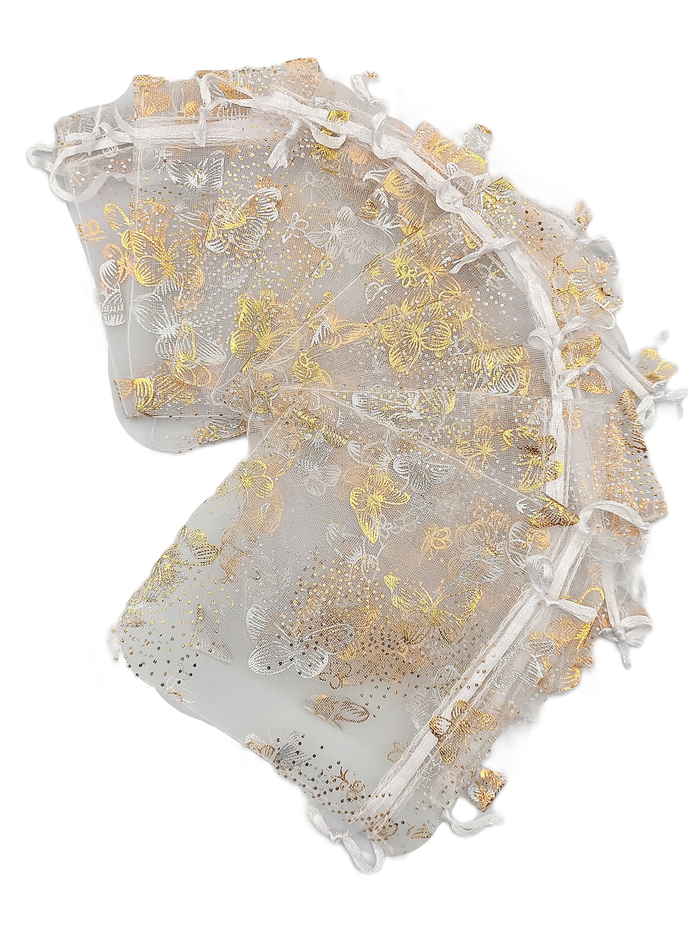 Woreczki z organzy WZORY, 12x15cm/12szt, model 05