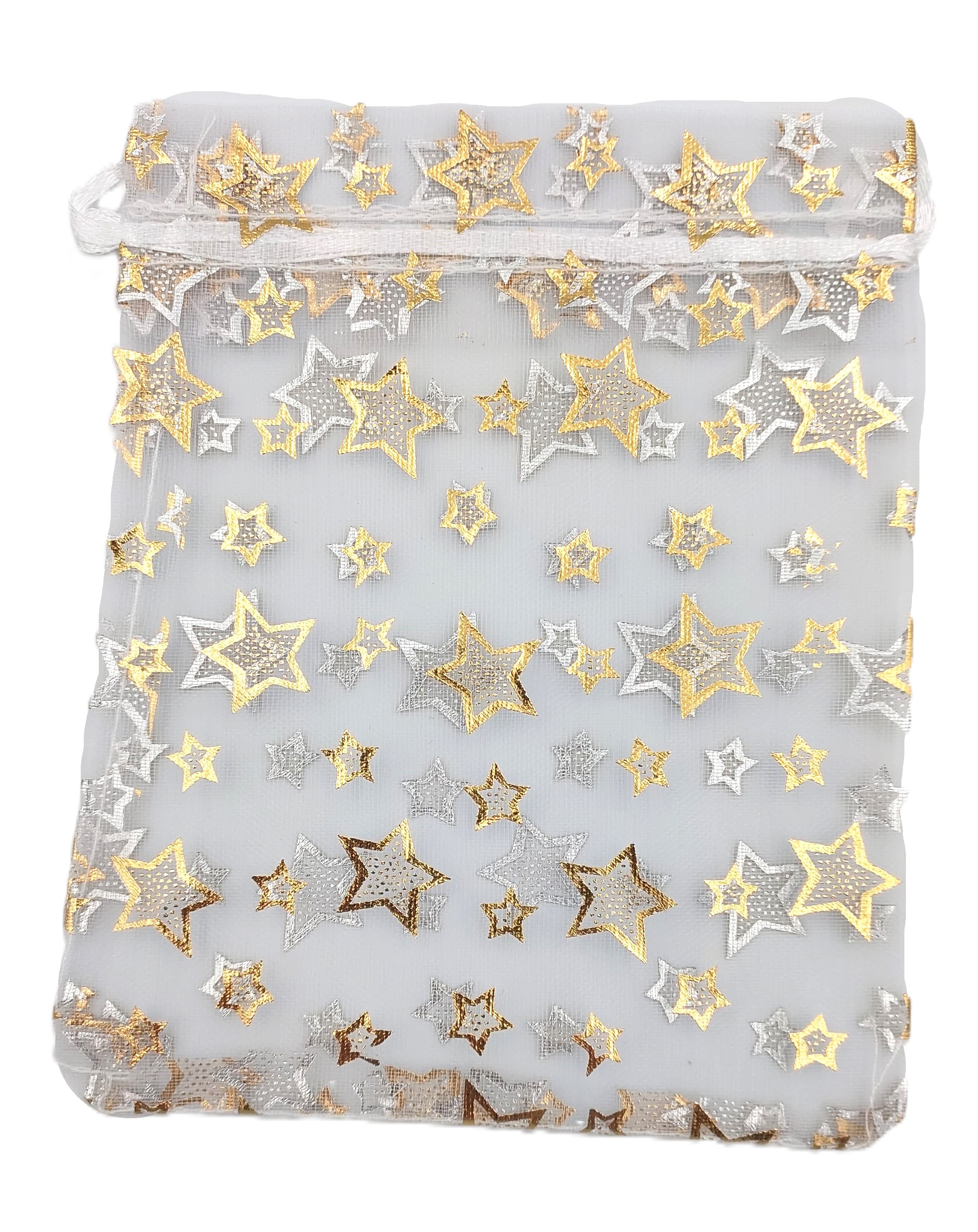 Woreczki z organzy WZORY, 12x15cm/12szt, model 10