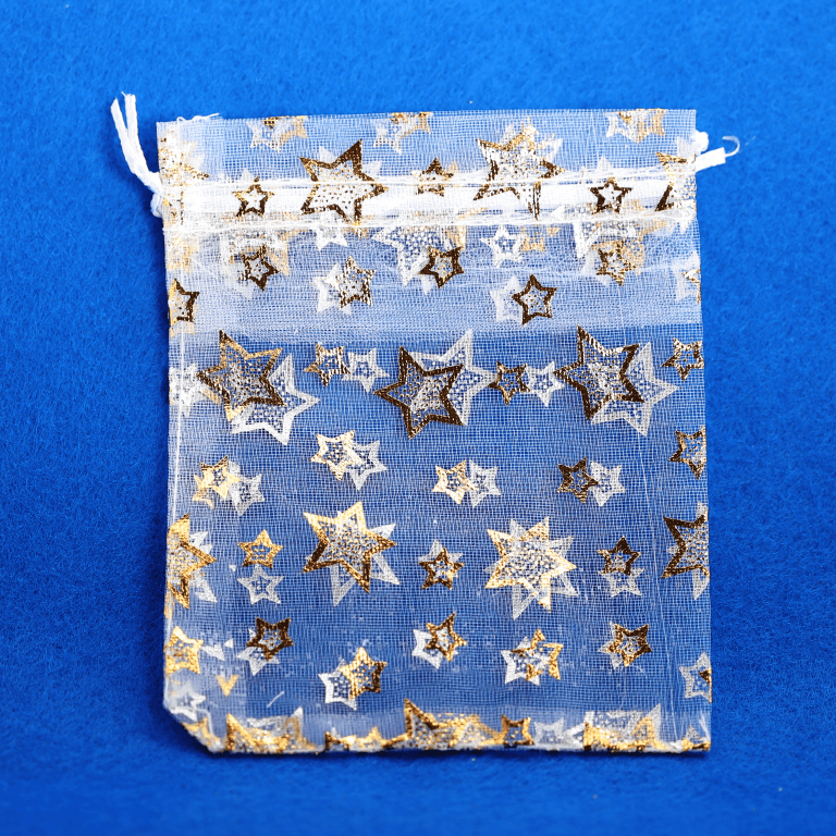 Woreczki z organzy WZORY, 12x15cm/12szt, model 10