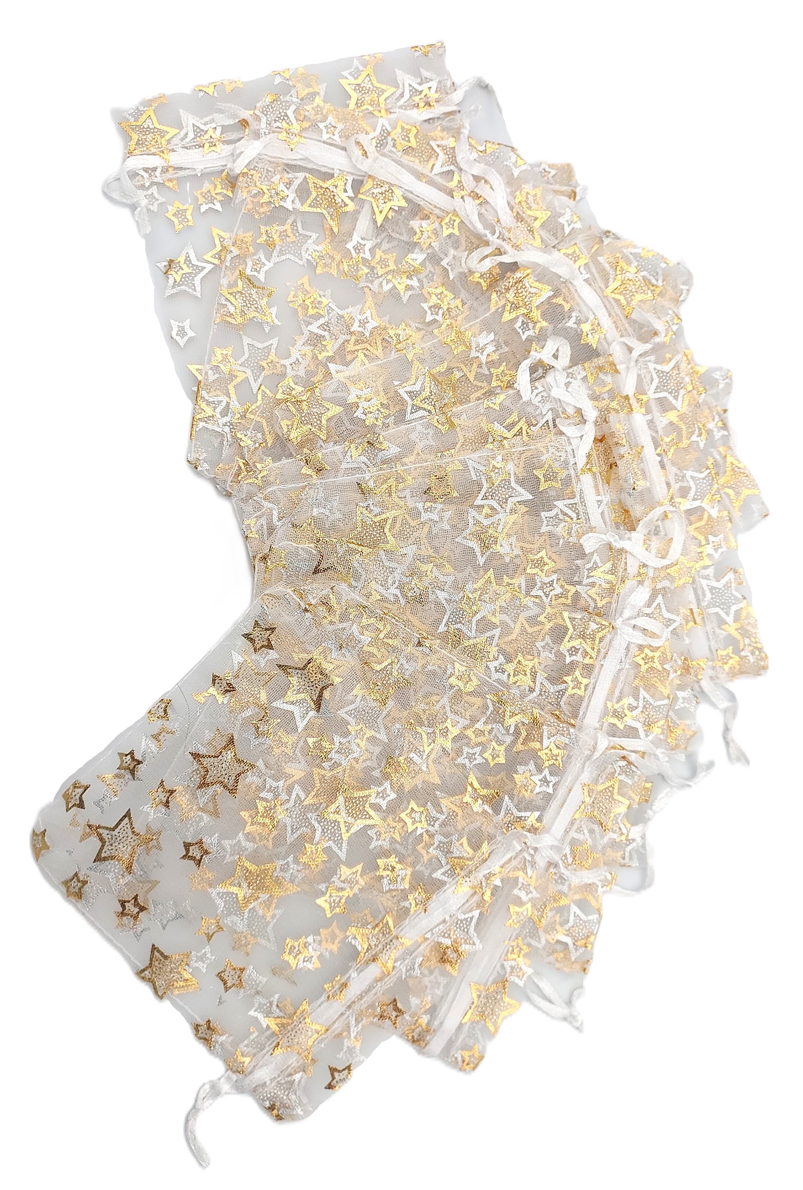 Woreczki z organzy WZORY, 12x15cm/12szt, model 10