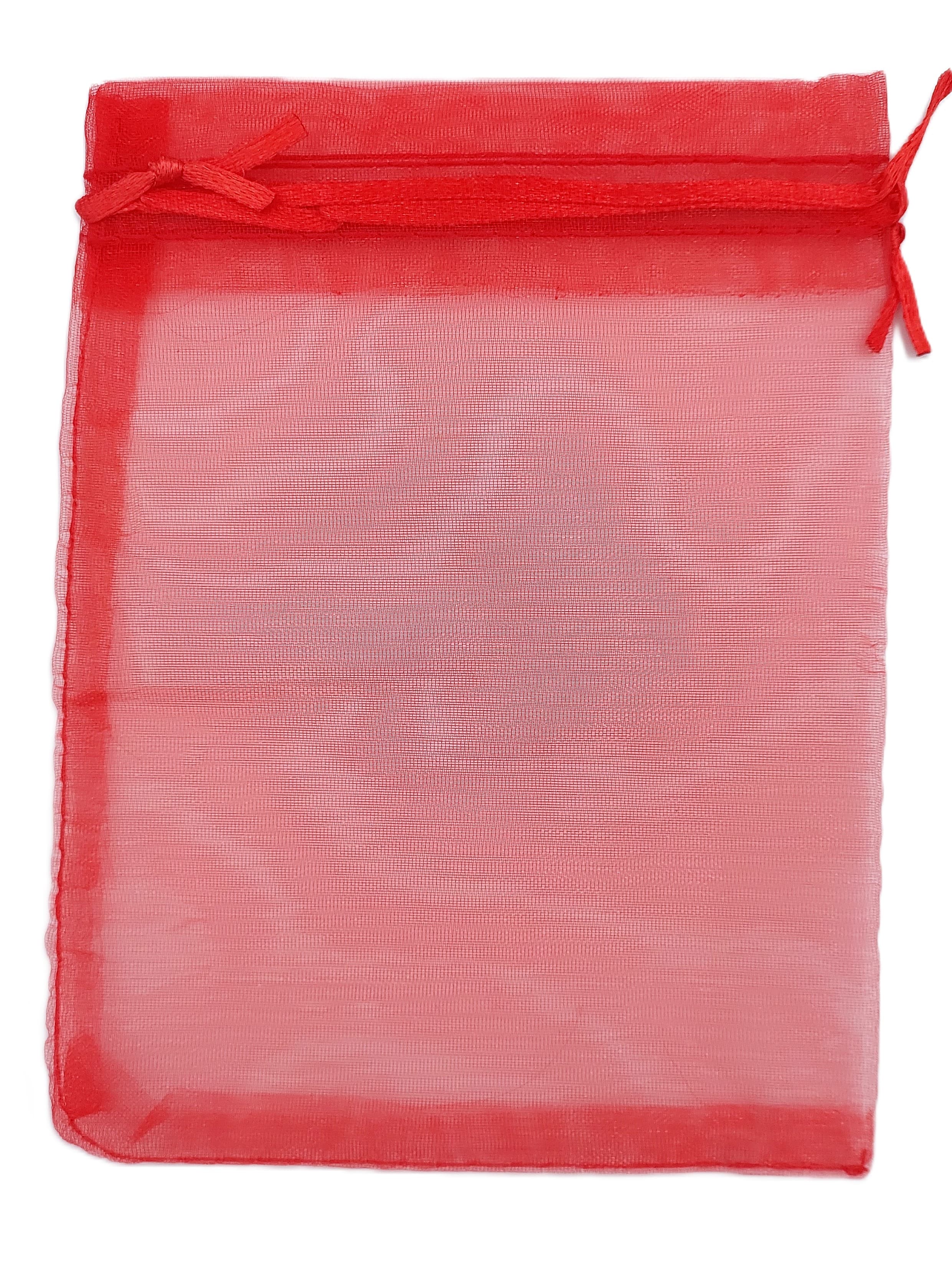 Woreczki z organzy, 12x15cm/12szt, czerwone
