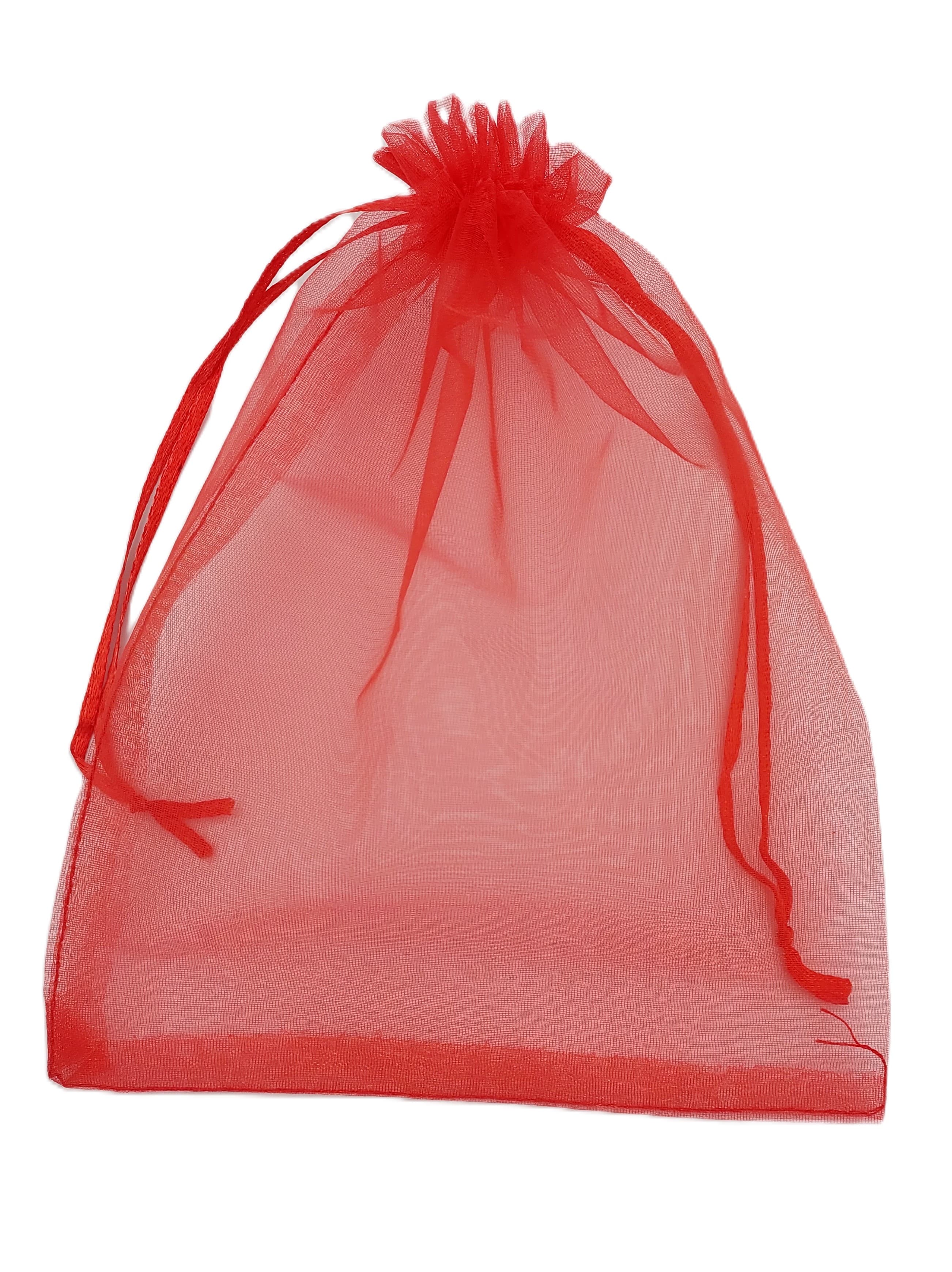 Woreczki z organzy, 15x20cm/12szt, czerwone