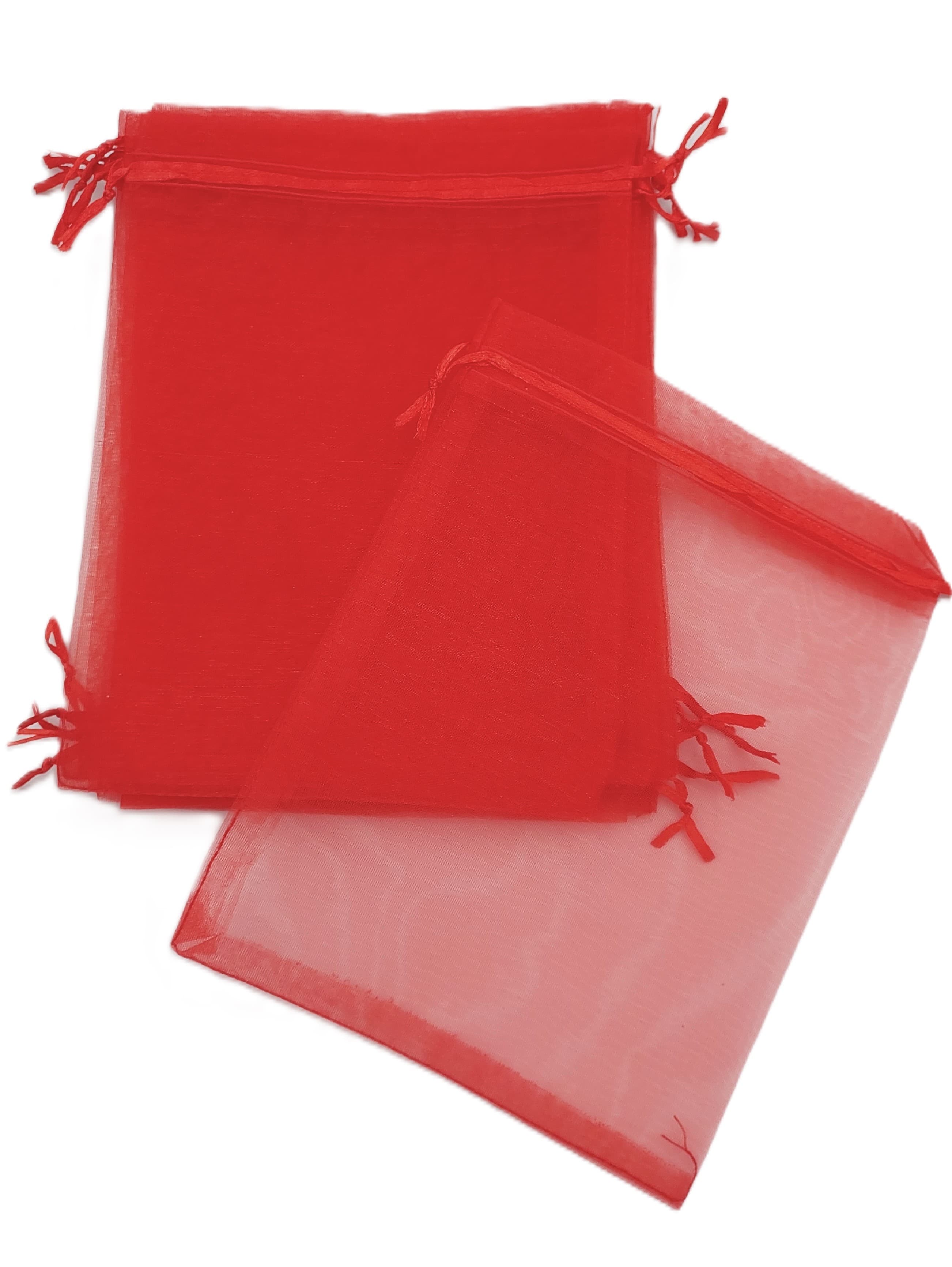 Woreczki z organzy, 15x20cm/12szt, czerwone