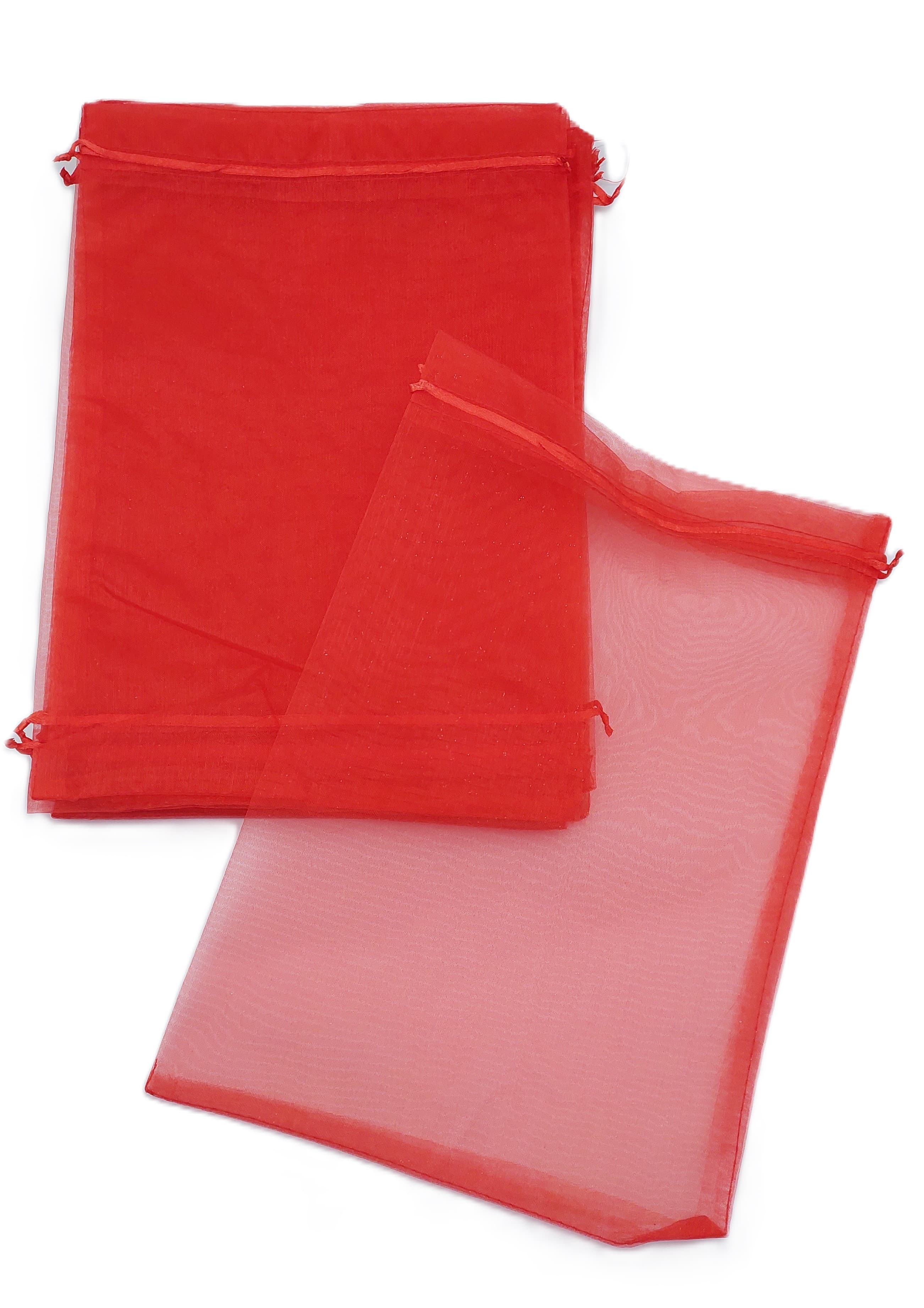 Woreczki z organzy, 30x40cm/12szt, czerwone