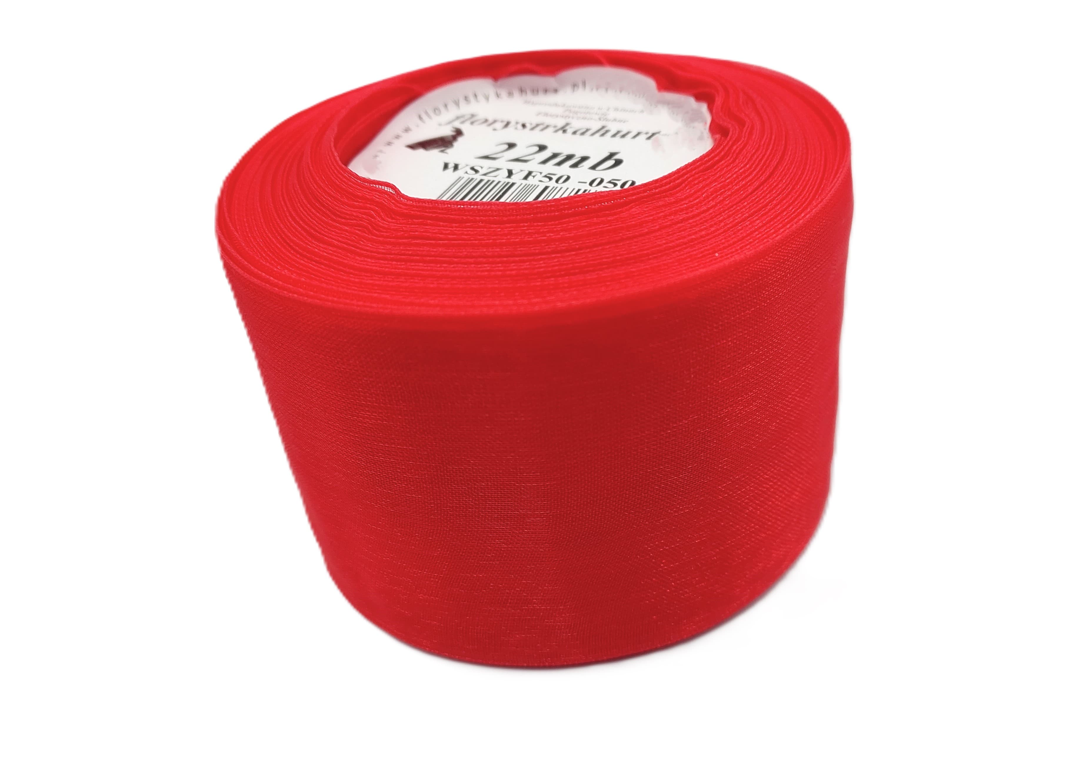 Wstążka szyfonowa, 50mm/22mb, czerwona