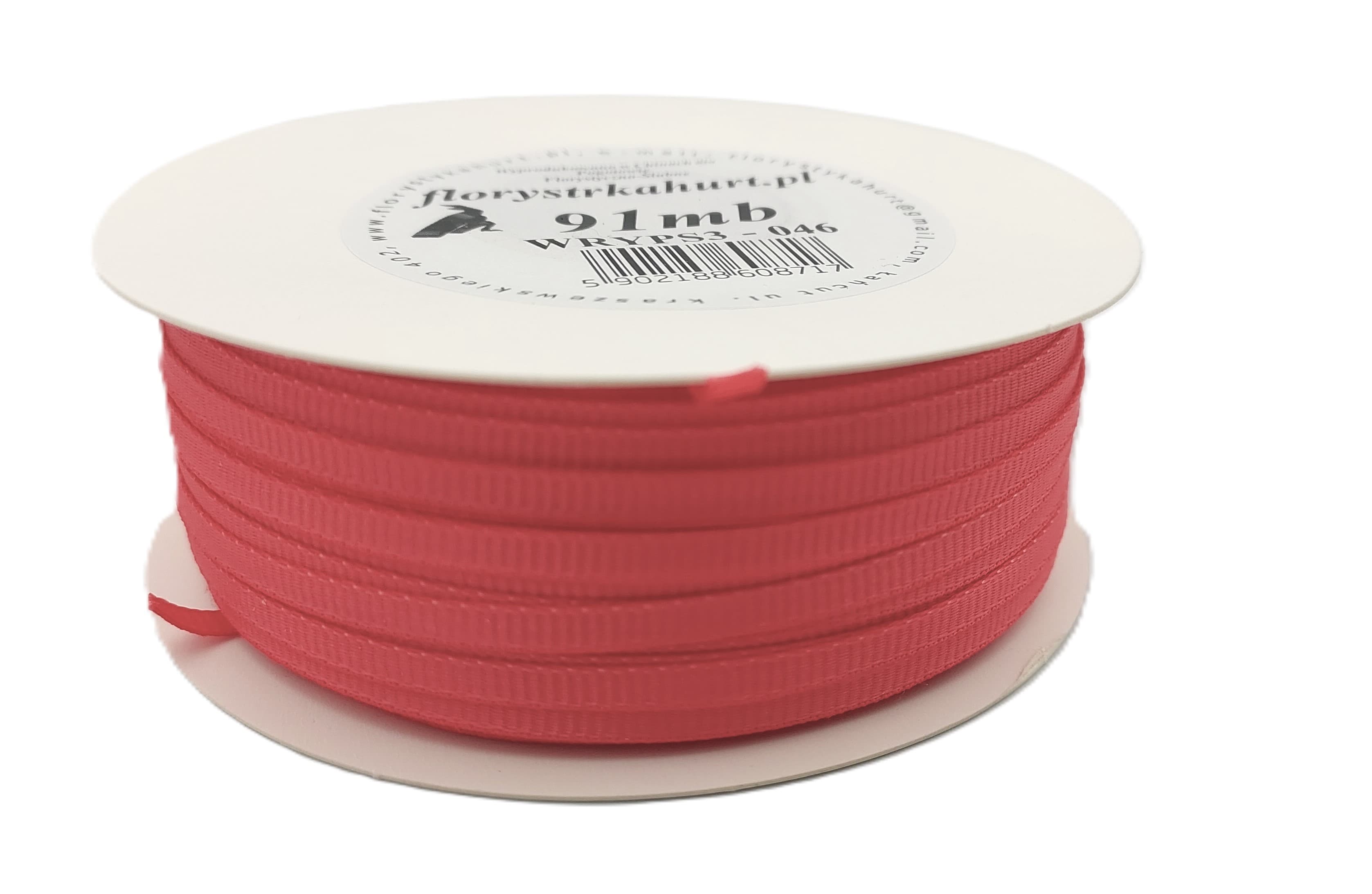 Wstążka rypsowa, 3mm/91mb, malina