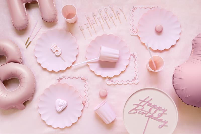 Serwetki z falbanką, 33x33cm, jasnoróżowy