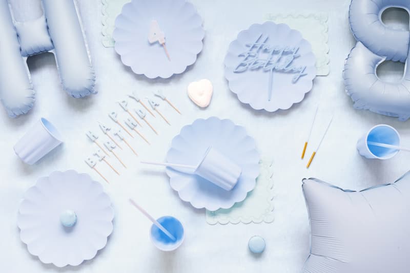 Serwetki z falbanką, 33x33cm, mglisty niebieski