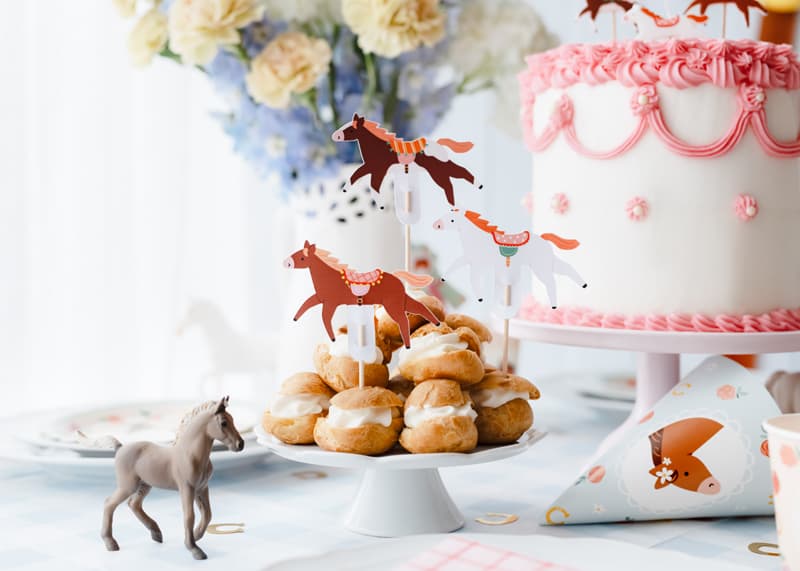 Dekoracje do muffinek - Konie, 13 cm, mix