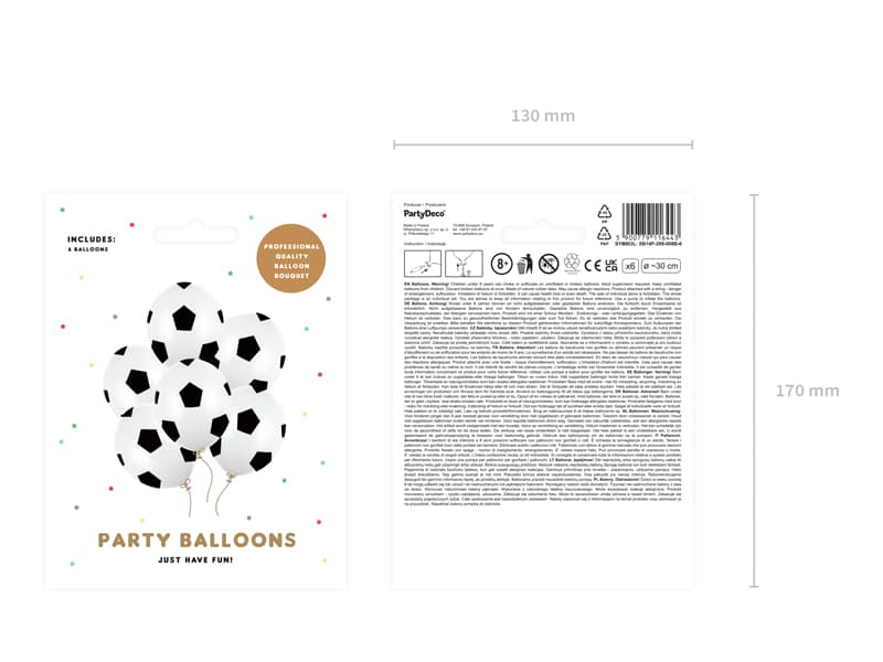 Balony 30 cm, Piłka, Pure White