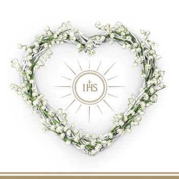 Serwetki komunia serce KONWALIA GOLD 33x33cm/20szt