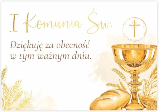 Winietki podziękowanie dla gości Komunia 10 szt