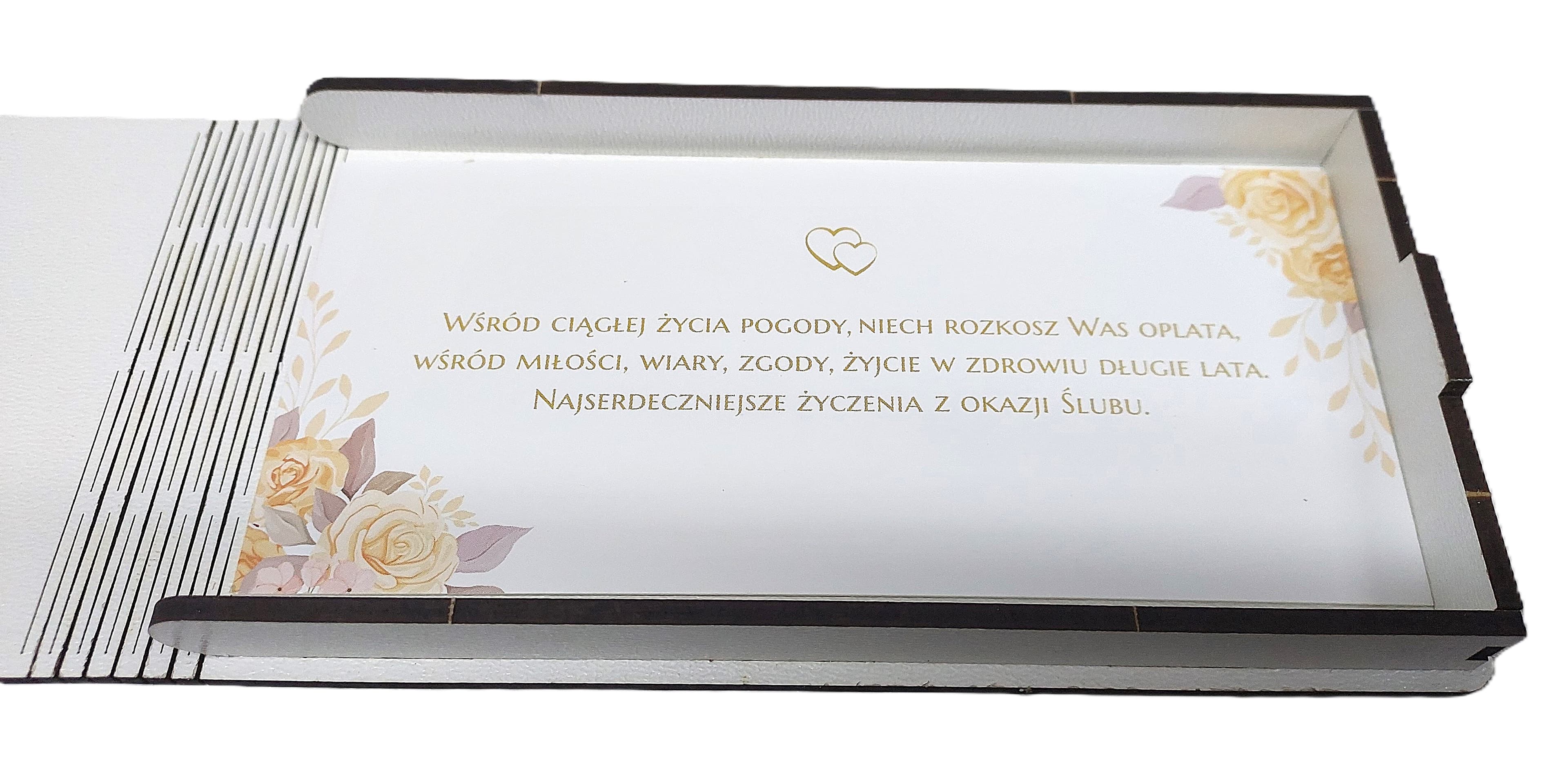 Pudełko drewniane ślubne -  tańcząca Para Młoda