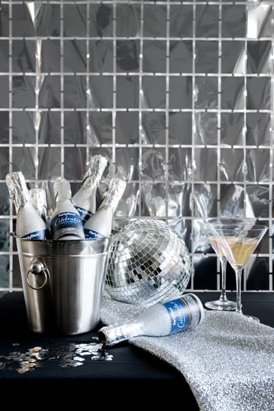 Kurtyna Party Kwadraty, srebrny, 100x200cm