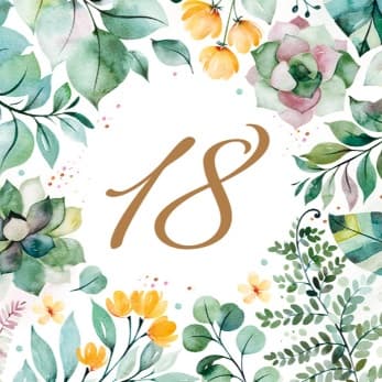 Serwetki na 18 urodziny 33x33cm Floral Frame