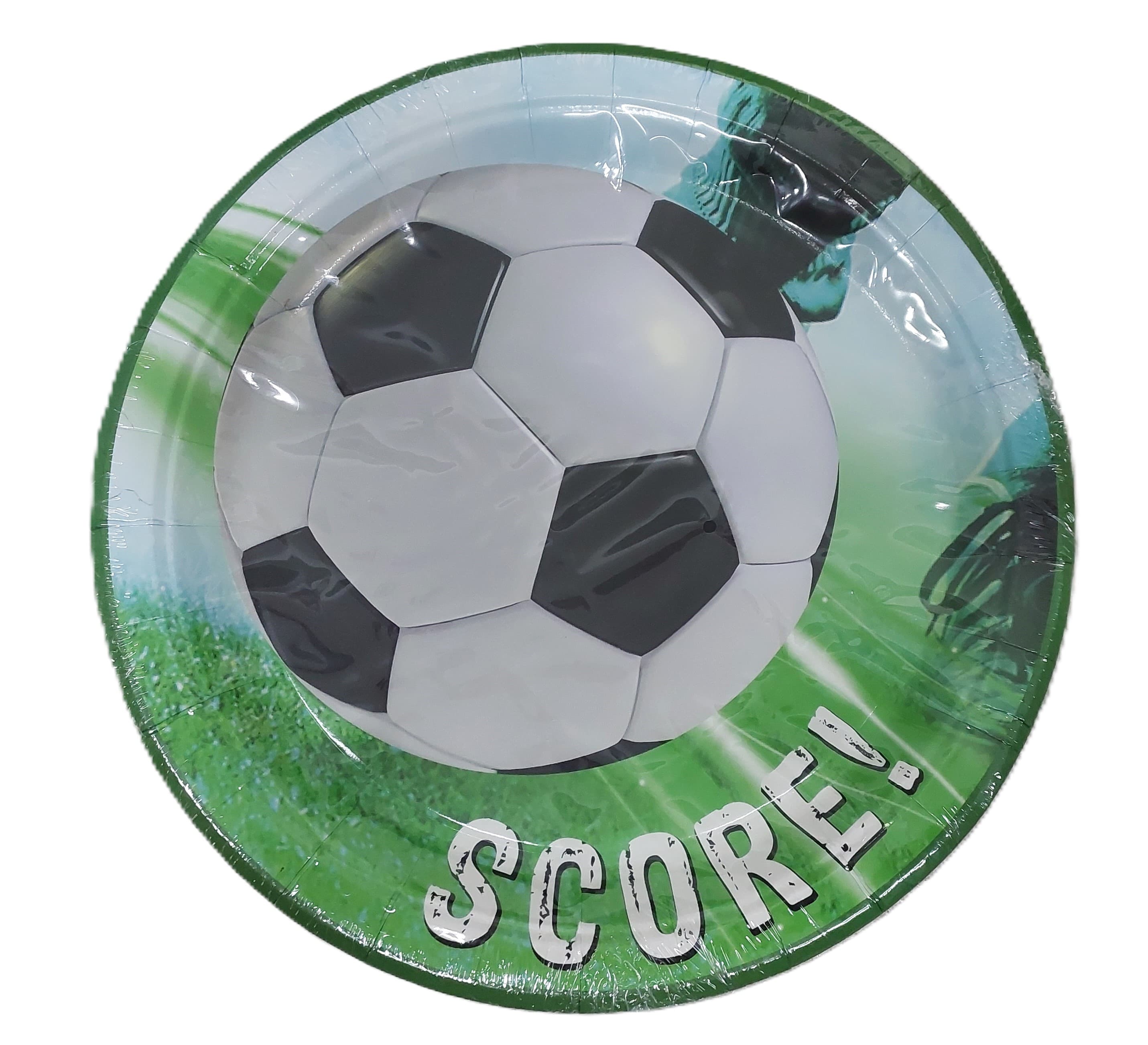 Talerzyki papierowe zielone Piłka 23 cm Nero 6 szt