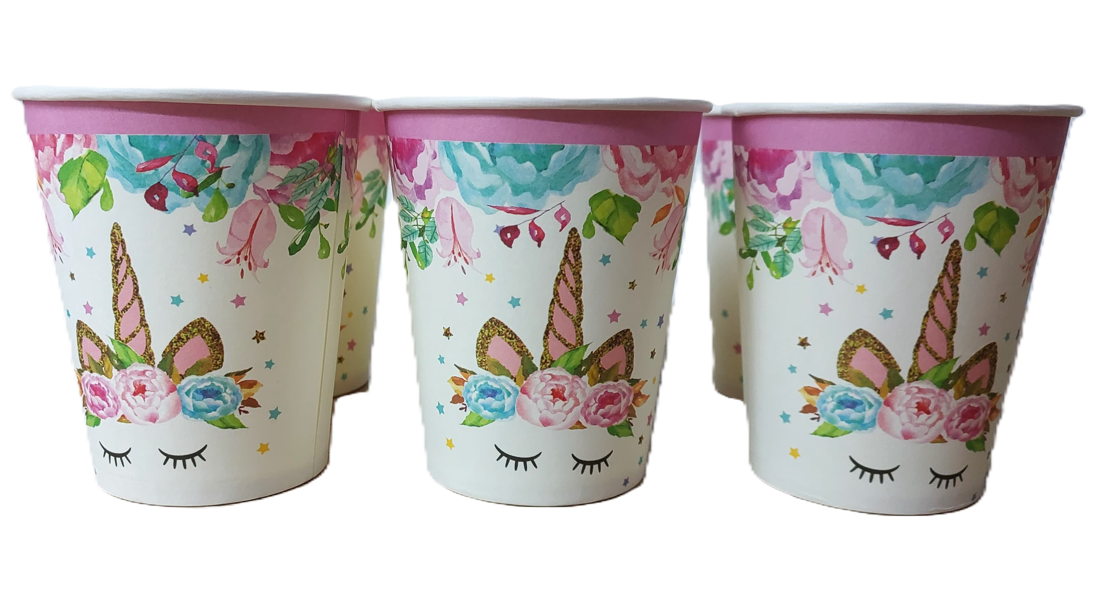 Kubki papierowe różowy Jednorożec 6 szt.