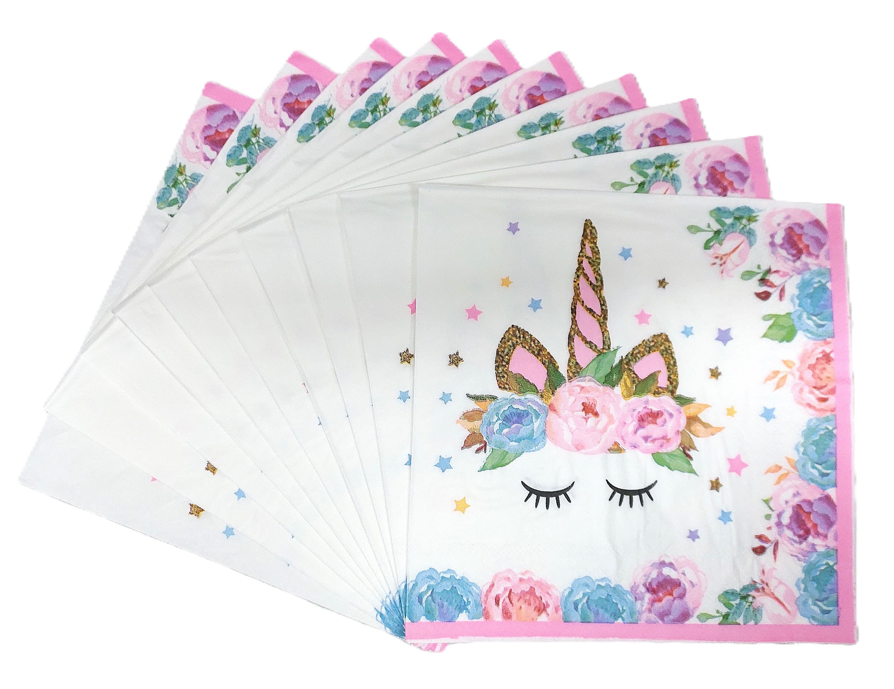 Serwetki papierowe 33x33 różowe Jednorożec 10 szt.