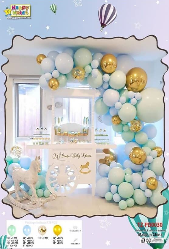 Girlanda zestaw balonów pastelowych - 126 szt