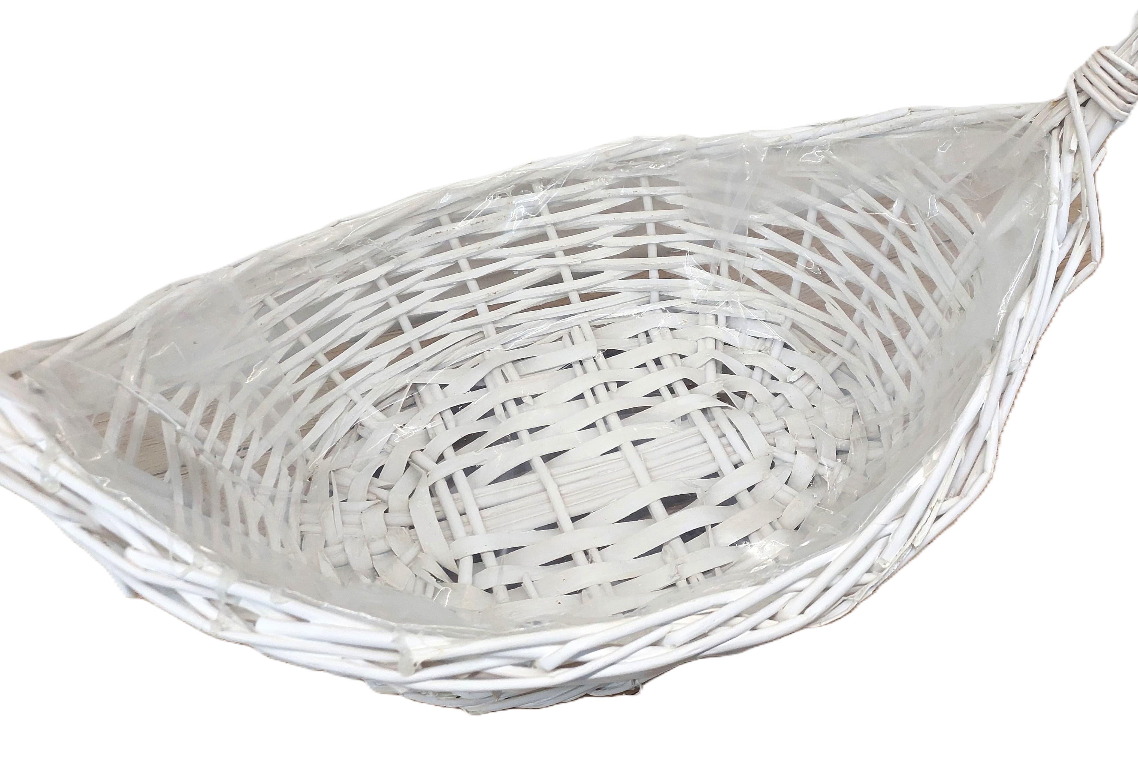 Kosz wiklinowy BIAŁY średni - 40x47 cm