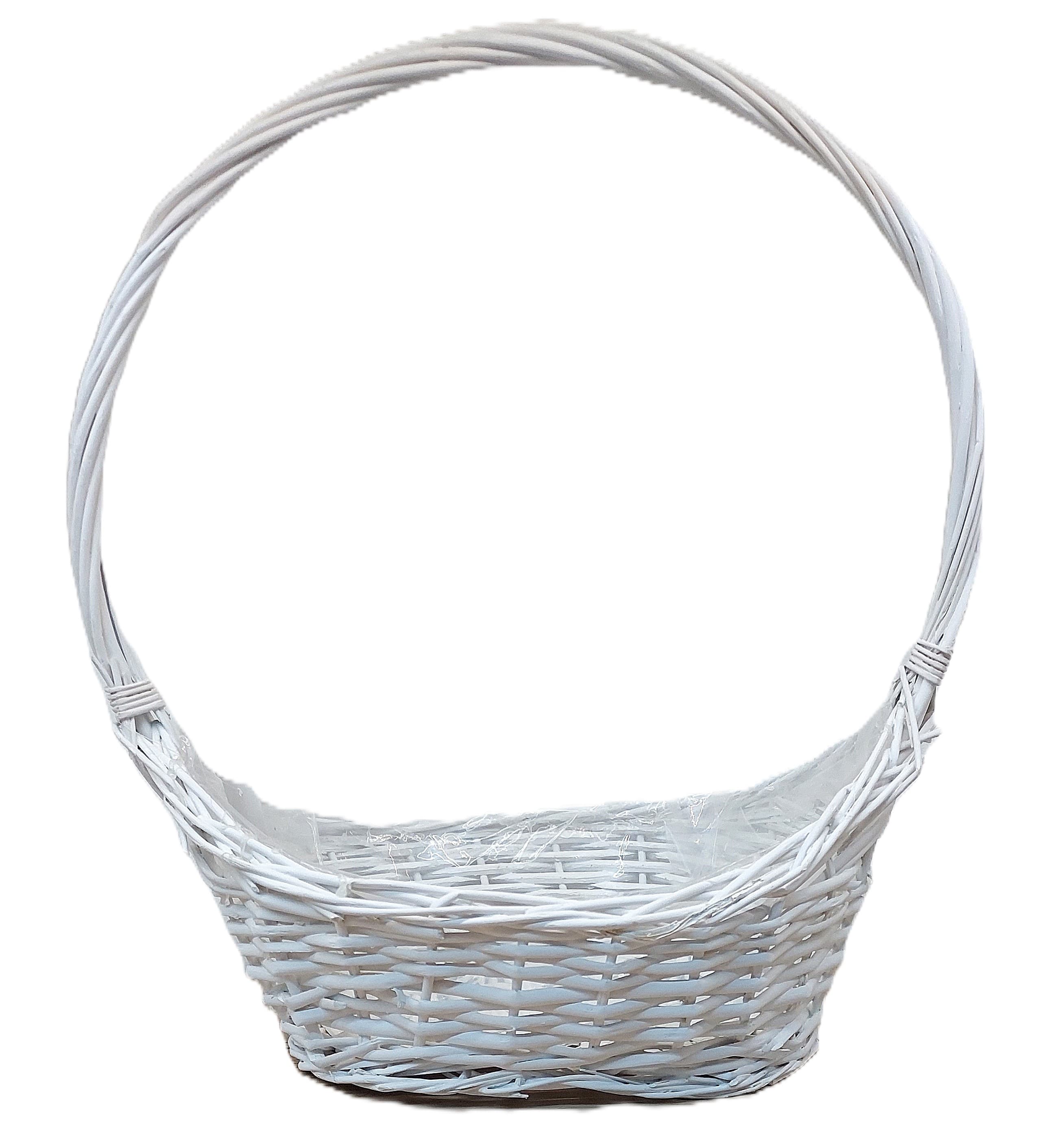 Kosz wiklinowy BIAŁY duży - 50x60 cm