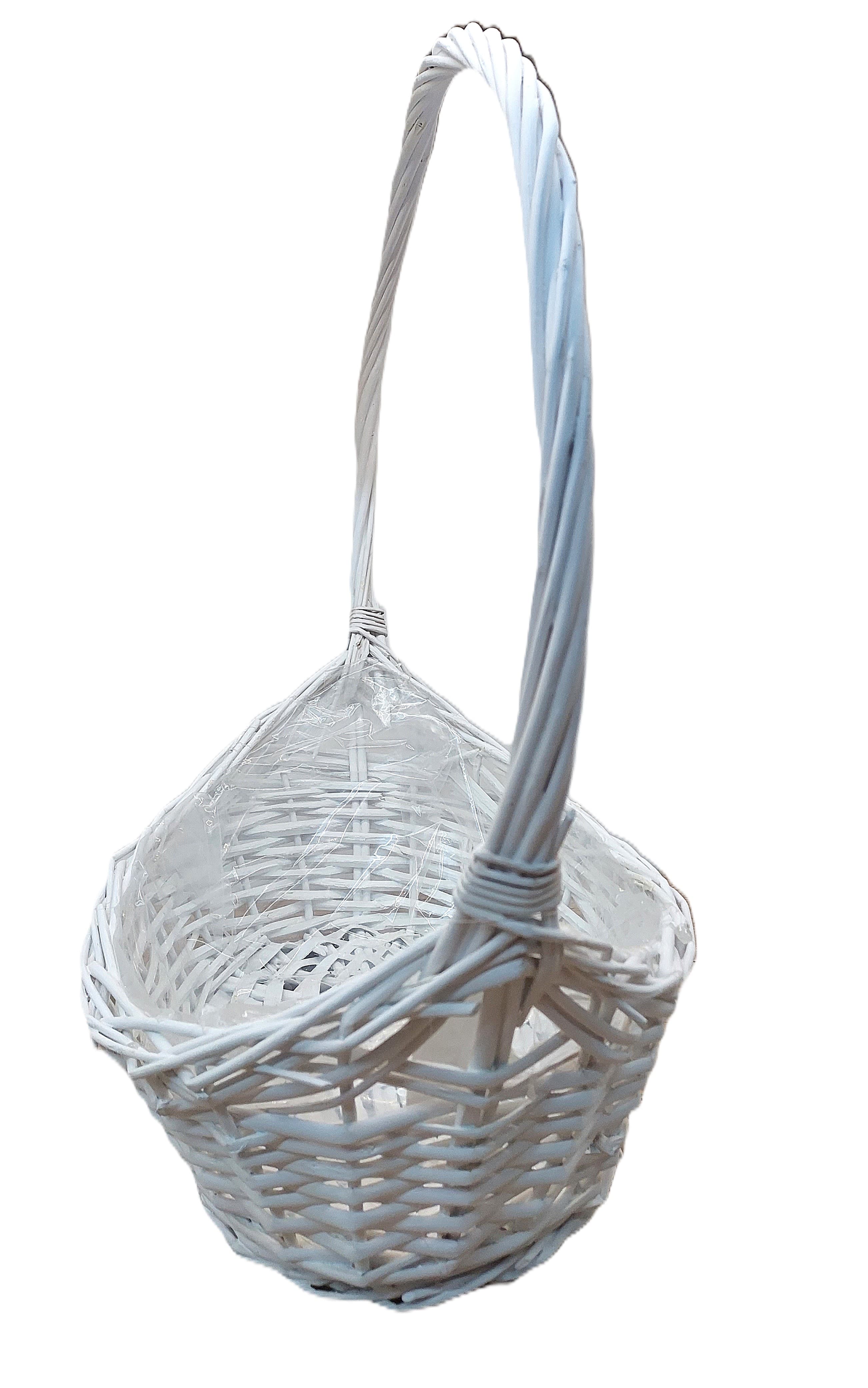 Kosz wiklinowy BIAŁY mały - 34x46 cm