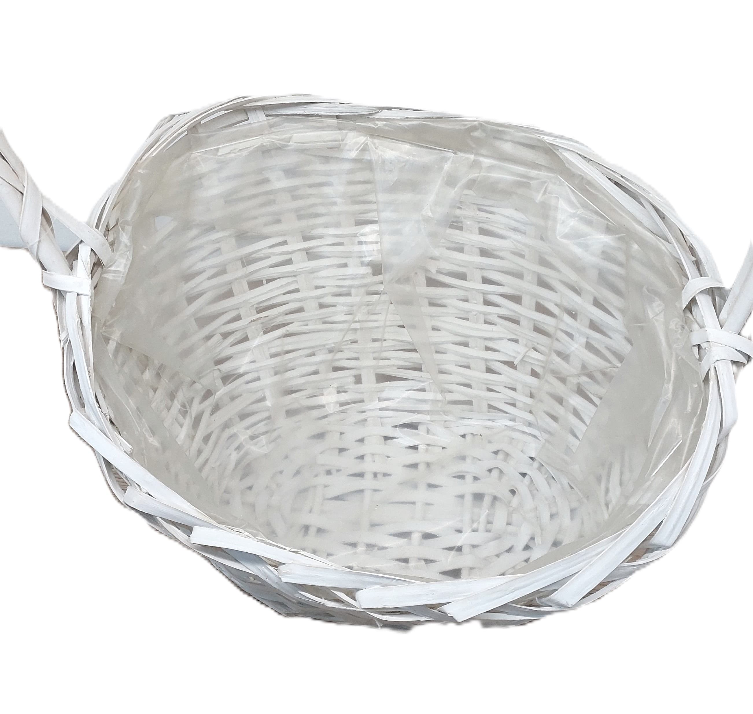 Kosz wiklinowy stopniowany BIAŁY średni - 49x35cm