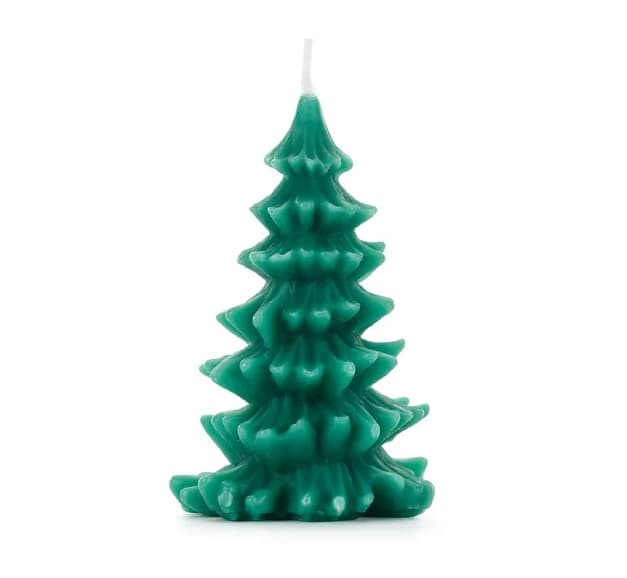 Świeca Choinka, 10 cm, ciemny zielony, świąteczna