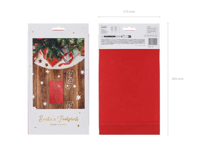 Dekoracja świąteczna - ślady Mikołaja, 16.5x27.5