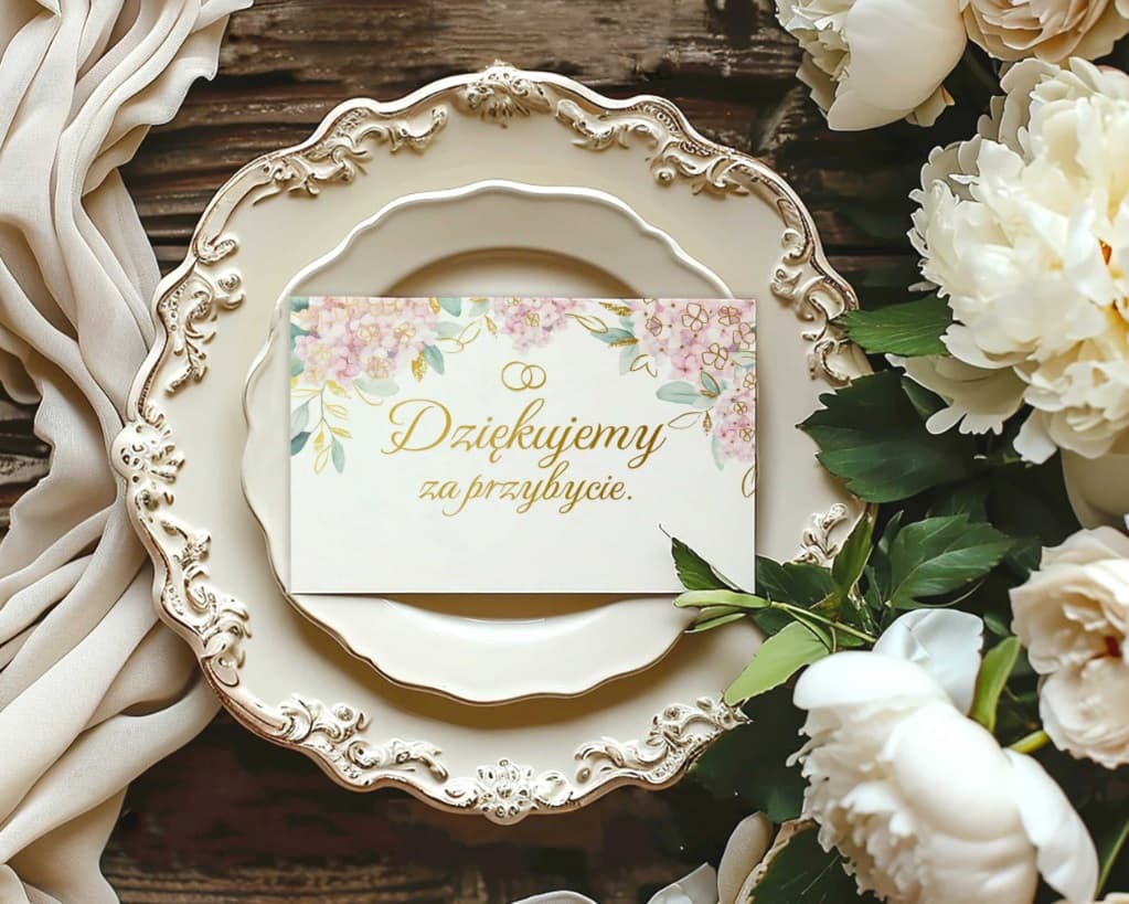 Winietki podziękowanie dla gości ślub 10 szt