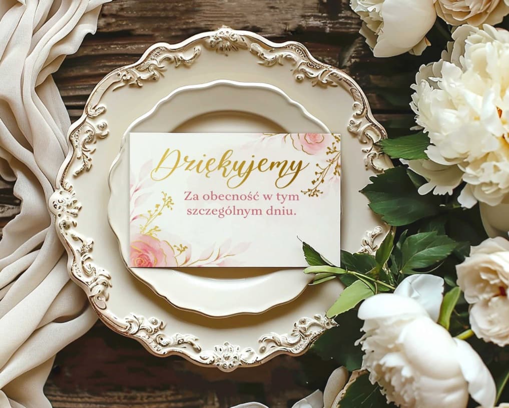 Winietki podziękowanie dla gości ślub 10 szt