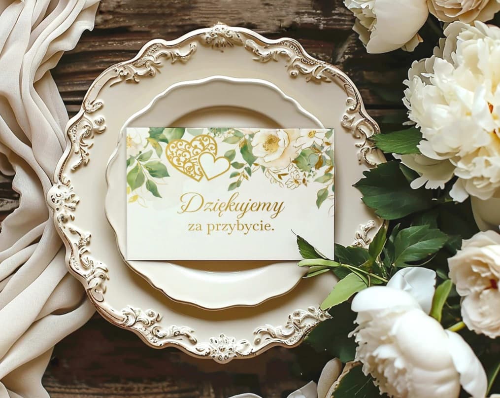 Winietki podziękowanie dla gości ślub 10 szt