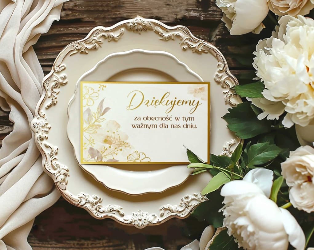 Winietki podziękowanie dla gości ślub 10 szt
