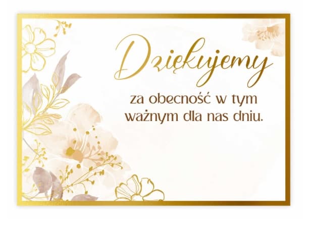 Winietki podziękowanie dla gości ślub 10 szt